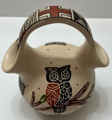 Mata Ortiz Pottery Brenda Zubia Owl Owls Wedding Vase Olla Folk Art Mexican Pot • $40