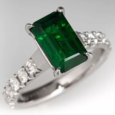 925 Sterling Silver Tsavorite Garnet Gemstone Lab Created Ring Gift For Her • $95.99