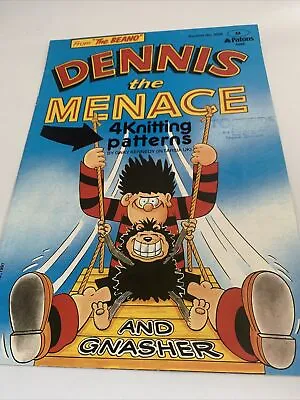 Dennis The Menace & Gnasher 4 Knitting Patterns Gary Kennedy Intarsia 1991 • £3