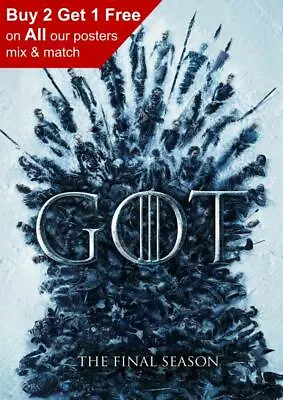 Game Of Thrones The Final Season 8 Poster A5 A4 A3 A2 A1 • £3.99