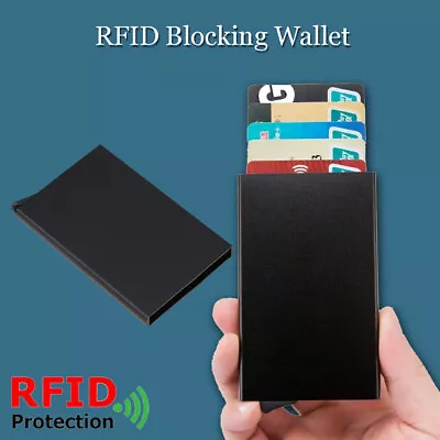 $5.99 • Buy Mens RFID Blocking Wallet Auto Pop Up Credit Card Holder Metal Slim Money Clip
