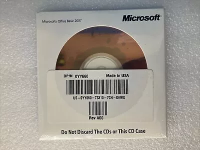 ( New & Sealed ) Microsoft Office 2007 Basic X12-03077 P/N 0YY660 For Dell PC ~ • $21.43