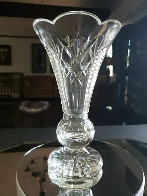 8  Footed Flower Vase Cut Glass Lead Crystal Signed Waterford  CLARE  • $79.95