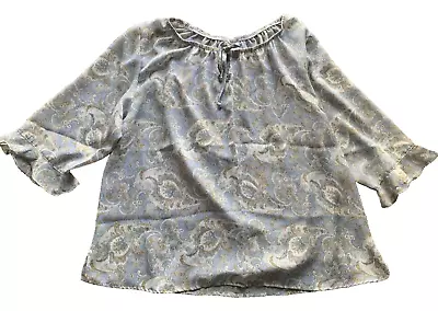 Jaclyn Smith Blue Paisley Blouse Womens 24W Classic Pullover Swing Tunic Top • £11.51