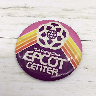 Vintage 80's Walt Disney World Epcot Center Button Pin 3.25   • $19.20