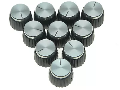 Pack Of 10 Guitar Amplifier Knobs Silver Cap Push On Knob Fits Marshall AMP • $5.99