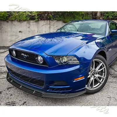 For 13-14 Ford Mustang V6 V8 GT-Style Black Front Bumper Splitter Spoiler Lip • $69.99