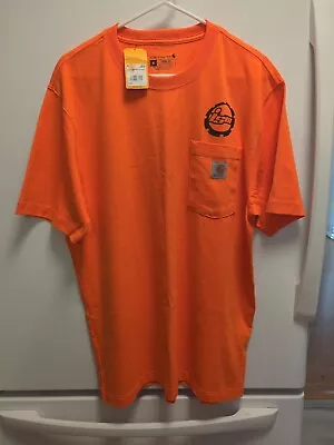 NWT Mens Carhartt Orange Loose Fit Crew Neck Shirt Sleeve T Shirt New Medium  • $20