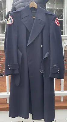 Chicago Fire Department Vintage Wool Overcoat - Size 42 Long - See Details • $90