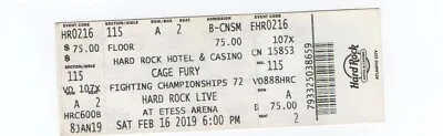 TICKET MMA Cage Fury (2019) February 16 Hard Rock Hotel Atlantic City New Jersey • $90