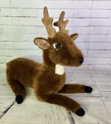 Ditz Designs Large Sitting Laying Deer Reindeer Plush Stuffed Animal Brown 19in • $67.49