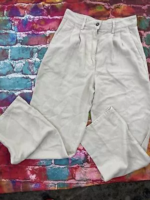 Massimo Dutti Size 6 Wide Leg Khaki Slacks Pants G42 • $19.78