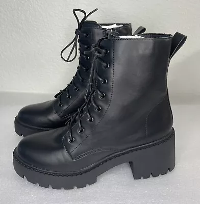 Madden Girl Women’s Forge Lace Up Combat Boots Size 8.5 Black New No Box • $42