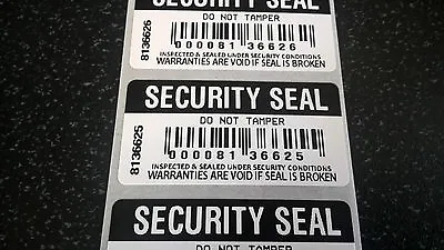 £12 • Buy Security Labels Warranty Void Destructible Security Stickers 50 X 25mm Serials