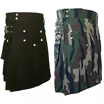 Fashion Skirt For Men Skirts Man Camouflage Kilt Kilt Party Plaid Contrast New • $23.79