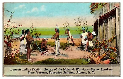 Iroquois Indian Return Of Mohawk Warriors Sprakers Station NY Unposted  Postcard • $5.99