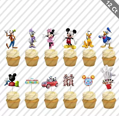 12 Mickey Mouse Clubhouse Cupcake Topper Pick Favor Party Birthday • $10.25