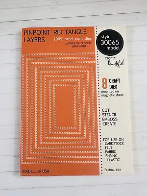 MEMORY BOX 30065 Pinpoint Rectangle LAYERS NESTING CRAFT Dies - RETIRED HTF • $14.99