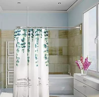 Artiwell L Shaped Shower Curtain Rod Bathroom Bathtub Corner  Assorted Colors  • $64.48