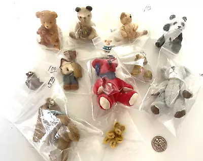 $19.95 • Buy Grab Bag Of  A Group Of  1/12  Scale Dollhouse Miniature Teddy Bears  [b]