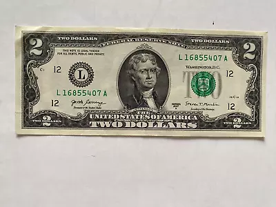 $2 Two Dollar Bill 2017 Series L 16855407 A Real Money US Dollars Paper * 168 • $12.99