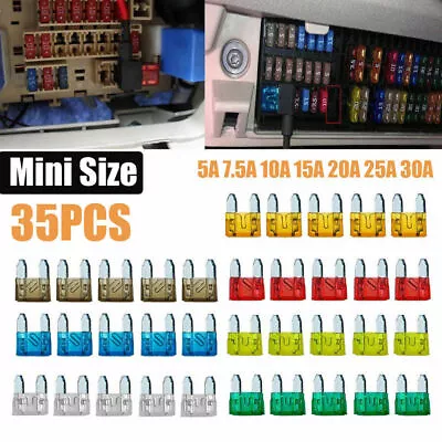 $5.80 • Buy 35pcs Mixed Mini Blade Fuse Kit Auto Car Truck 5A 7.5A 10A 15A 20A 25A 30A AMP