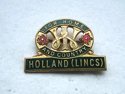 WWII Era Women's Institute For Home And Country 'Holland (Lincs)' Enamel Badge • £9.99