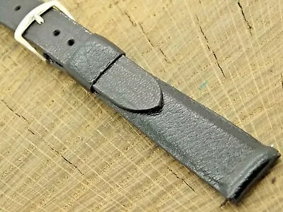 £49.92 • Buy Vintage NOS Unused Belfort Black Leather Watch Band Silver Tone Buckle 17.5mm