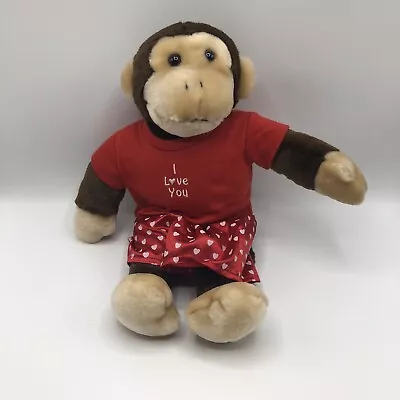 Valentine 15  Monkey Plush Stuffed Animal I Love You Pajamas Heart Boxers • $5