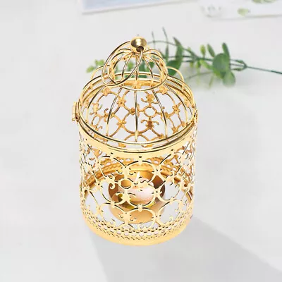 Vintage Bird Cage Lantern Candle Holder Tealight Pillar Decor Wedding Table Home • $7.60