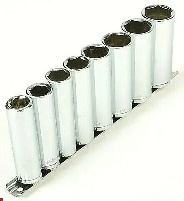 9 Pcs 1/2  Dr Deep Socket Set Standard 1/2in Drive Wrench Chrome Sockets Sae • $22.89