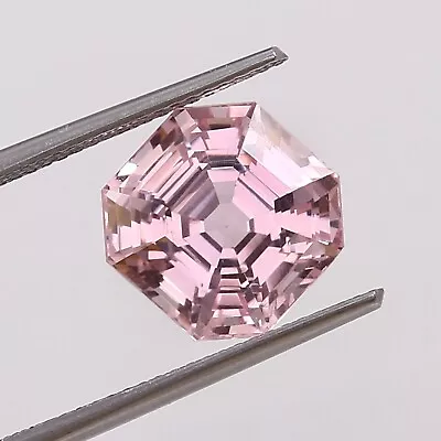 Natural Flawless Madagascar Pink Morganite Asscher Loose Cut Gemstone 11x11 MM • $44.32