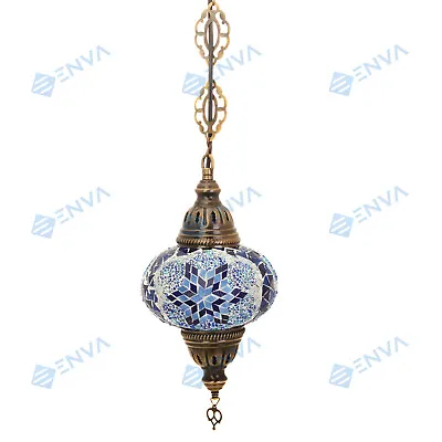 £42.99 • Buy Turkish Moroccan Glass Mosaic Ceiling Hanging Chandelier Light Lamp Large Globe