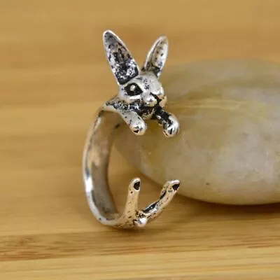 Silver Plated Frog Rabbit Bee Bird Animals Finger Open Ring Women Retro Jewelry • $1.31