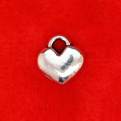 10 X Tibetan Silver Mini Love Heart Charm Pendant Finding Bead Jewellery Making • £2.49