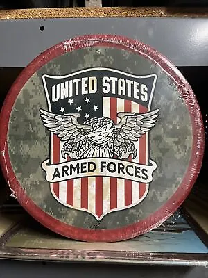 New United States Armed Forces Round Decorative Aluminum Sign Made In The USA • $14.99