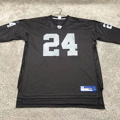 Oakland Raiders Jersey Adult 2XL XXL Black On Field Michael Huff #24 NFL Reebok • $35.67