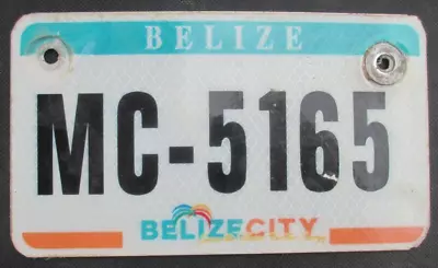 BELIZE CITY BELIZE Expired 2016 Metal Motorcycle License Plate - MC-5165 • $34.99