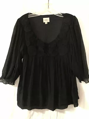 Eci New York Black Fashion Shirt Tunic Size 10 • $6.99