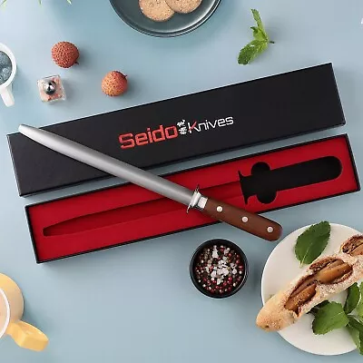 Seido Knives Rosewood Diamond Sharpening Rod Honing Steel Knife Sharpener • $88.58