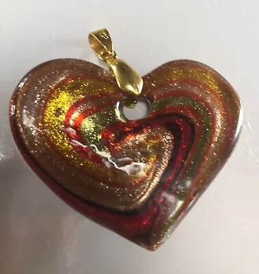 Reversible Glass Heart Pendant • $3