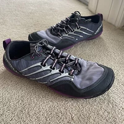 Merrell Lithe Glove Barefoot Vibram Womens 8.5 Running Hiking Shoes Gray Purple • $20