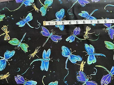 'Dancing Dragonflies' Gorgeous Timeless Treasures Patchwork/craft Cotton • £2.10