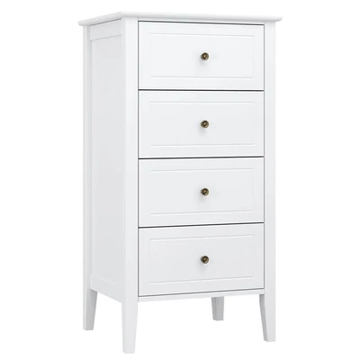 $94.47 • Buy Wooden Dresser With 4 Drawers Nightstand Cabinet For Bedroom Furniture Indoor