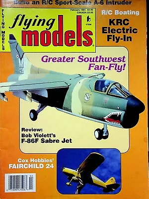 Vintage Flying Models Magazine February 1991 Bob Violett's F-86F Sabre Jet  M291 • $10.71