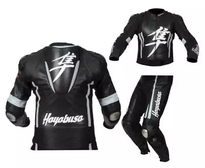 Suzuki Hayabusa Black Motorbike Motorcycle Cowhide Leather Racing Suits Custom • $251.39