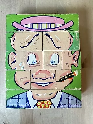 Vintage Changeable Charlie Face Changing Wooden Blocks Puzzle - No Box • $18