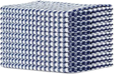 £16.99 • Buy Sweet Needle Big Check Cotton Napkin Table Cloth Hotel Wedding Navy White Set 12