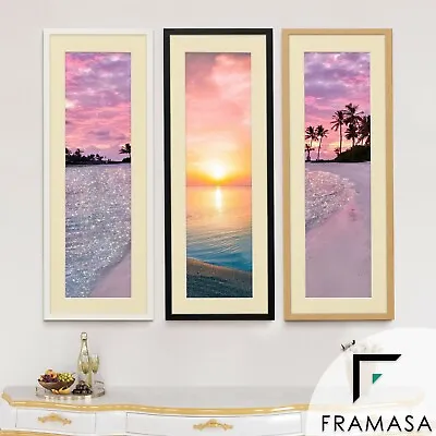 Panoramic Black Picture Frames White Photo Frames With Multicolored Mounts • £10.10