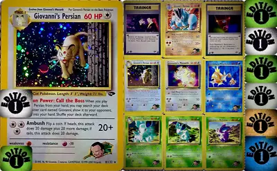 Vintage Pokemon TCG. LOT Of 9 W/ [All FIRST EDITION/HOLO]. Giovanni’s Gym Heroes • $59.95